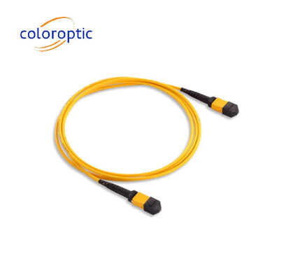MTP / MPO жёлтый волоконно-оптический ствол кабеля для 40G / 100G приложений