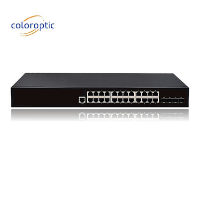 24 порта Fast Ethernet Poe Switches Plug And Play 10/100/1000M ((POE) 4*10GE SFP порты