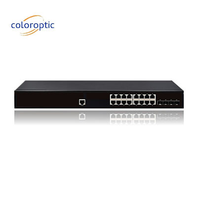 IEEE802.3 Layer 2 POE Switch 16 4GE SFP Ports 10/100/1000M 1 Консоль Автоматический MDI/MDIX