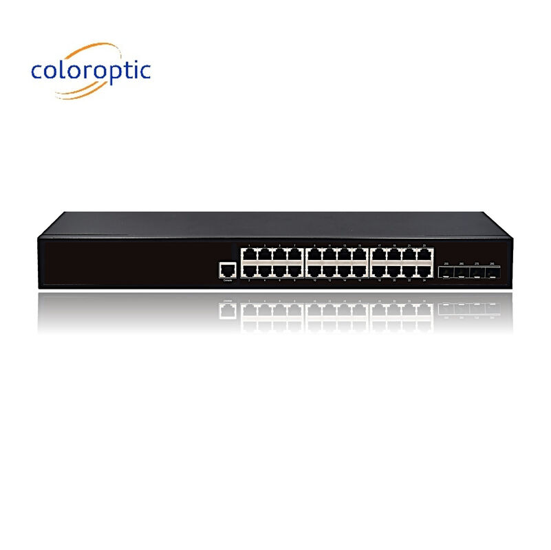 Умный коммутатор Ethernet POE уровня 2 с 24 портами 10/100/1000M 4GE SFP-портами